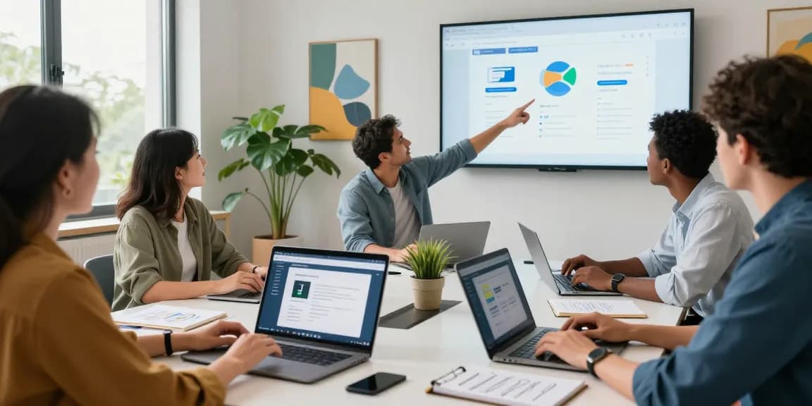 Download WPS Office showcased in a collaborative workspace with professionals engaged in teamwork.