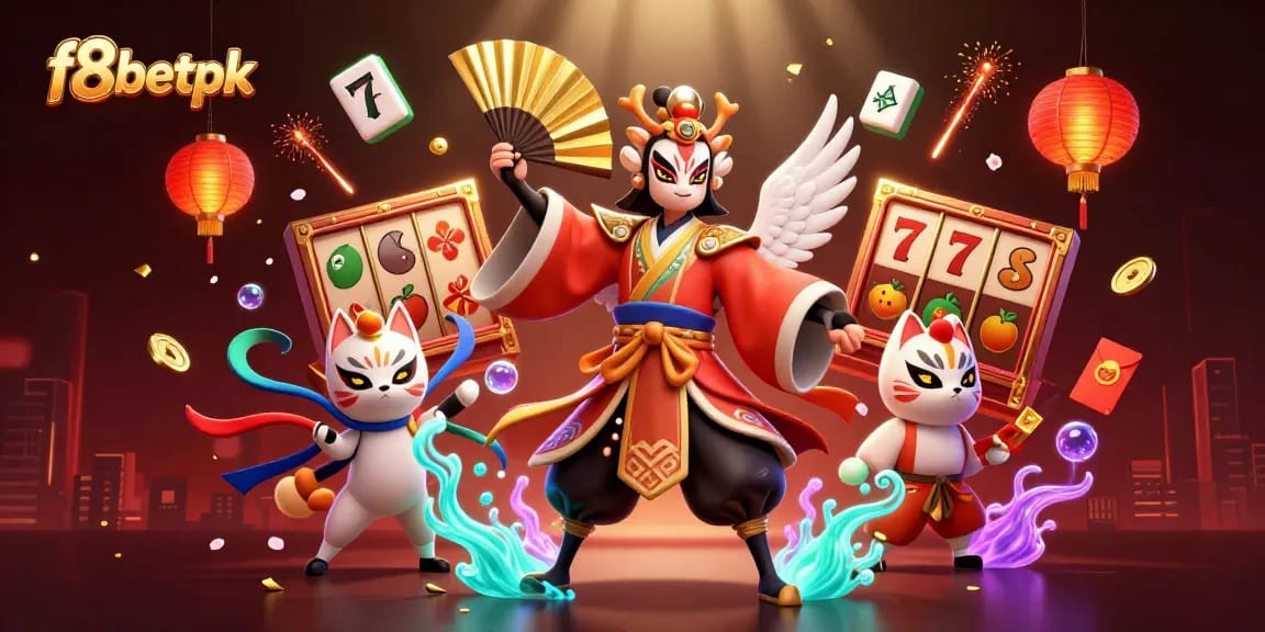 Experience the excitement of f8betpk with a vibrant 3D casino scene filled with whimsical characters and elements.