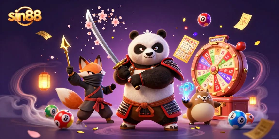 Experience the thrill of sin88 with vibrant gaming elements, captured in an action-packed digital illustration.