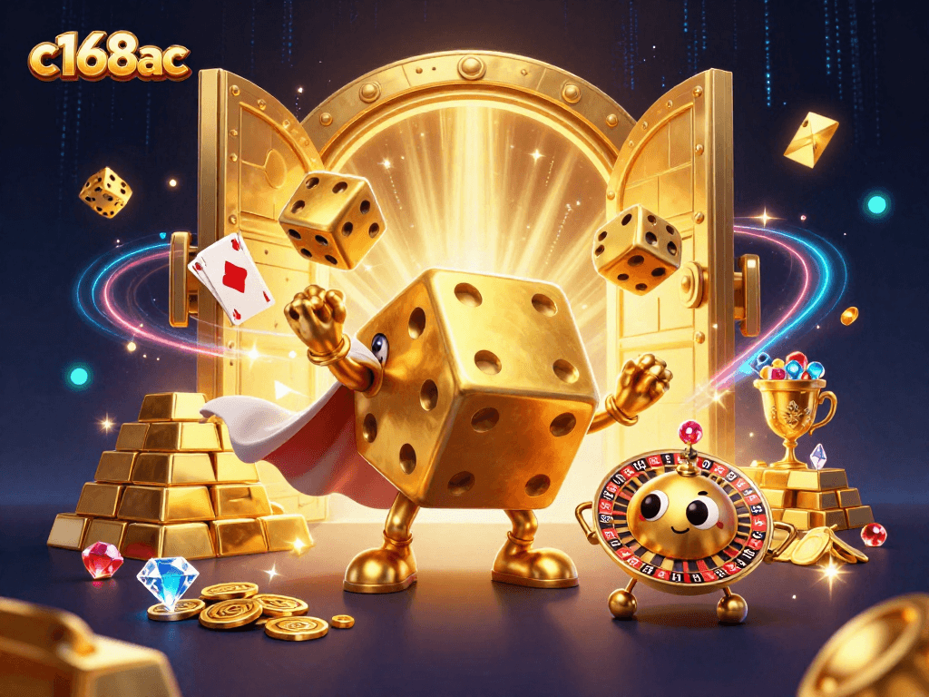 Experience the thrilling action at c168ac with golden dice juggling and treasures galore!