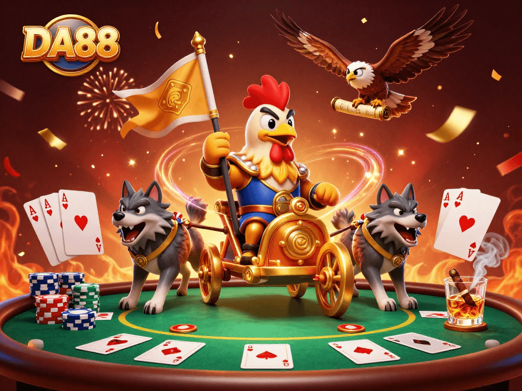Experience high-stakes gambling at DA88 with thrilling poker setups and dynamic visuals.