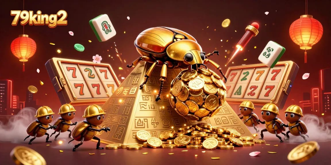 Spin the reels of 79king2's online slots with a dazzling golden coin adventure.
