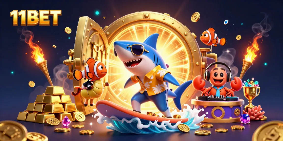 Experience the thrill of winning with 11BET's vibrant underwater casino scene.