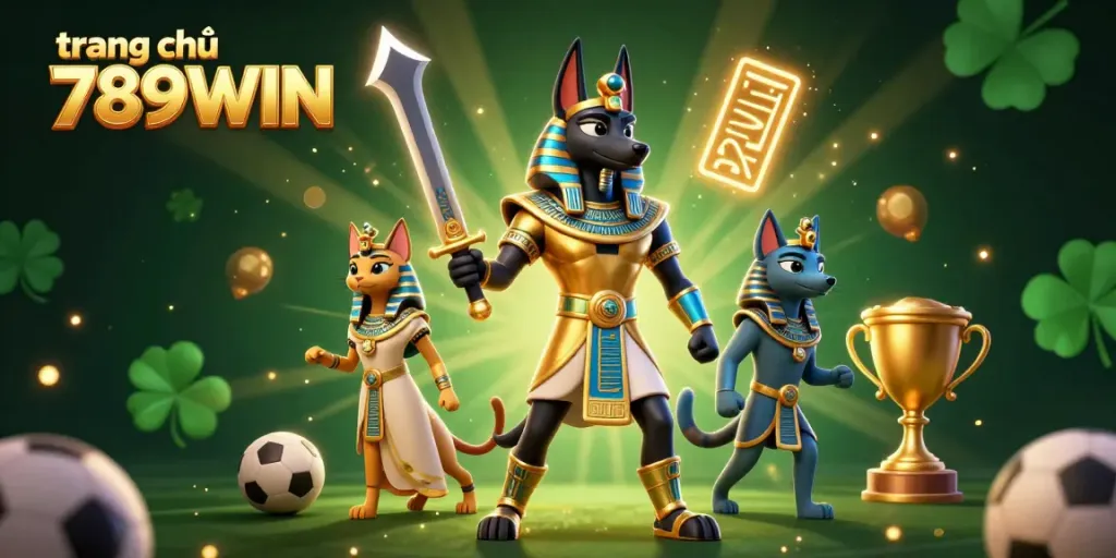 Experience the vibrant action of gaming at trang chủ 789WIN with Anubis and Bastet among dynamic casino elements.