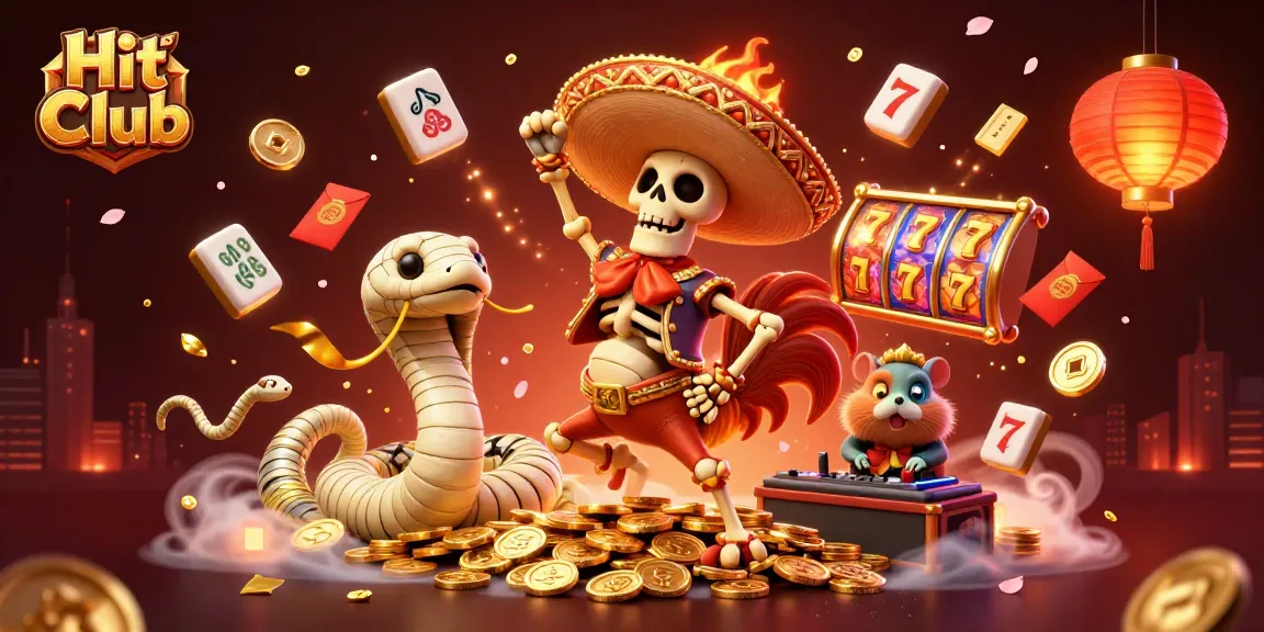 Experience thrilling gameplay at Hit Club with a vibrant casino scene featuring unique characters and rich gambling elements.