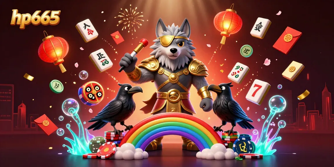 Engage with the captivating hp665 casino scene featuring Odin and his ravens amidst a vibrant festival of luck.