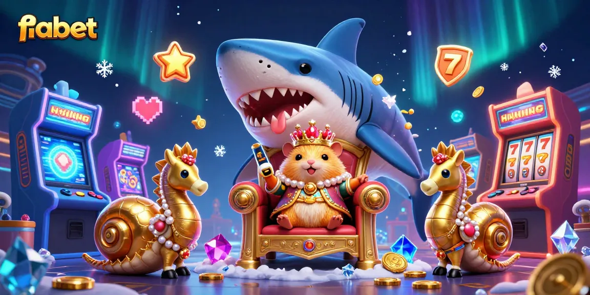 Capture the excitement of fabet with a bold hamster king and vibrant casino elements.