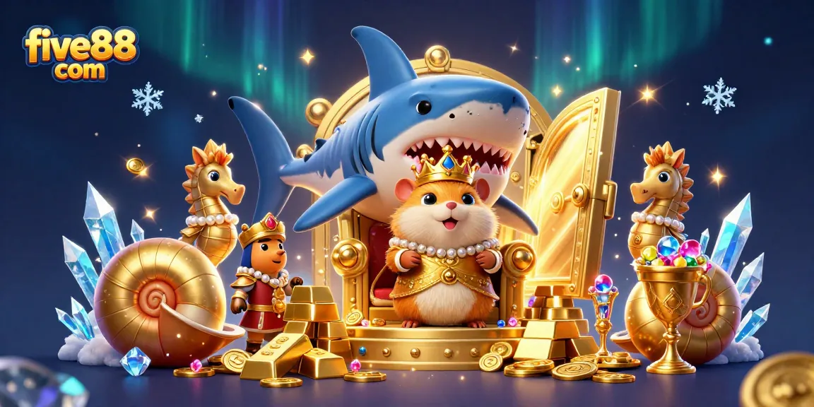 Experience thrilling gameplay at five88 com with our vibrant cartoon illustration featuring unique gaming elements.