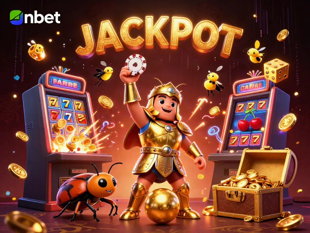 Experience the thrill of nbet with a vibrant 3D scene showcasing a celebration of gaming victories.