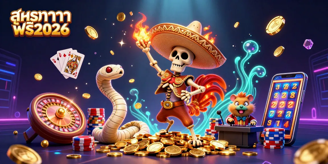 Catch the excitement of สูตรบาคาร่าฟรี2026 with lively casino characters and vibrant elements!