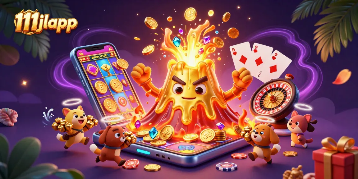 Experience the thrill with 111jlapp's dynamic casino scene filled with treasures and excitement.