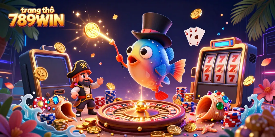 Engage in thrilling moments at trang chủ 789WIN with dynamic casino elements including vibrant cards and golden coins.