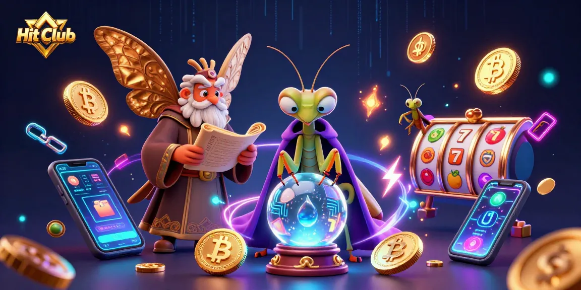 Engage with Hit Club's magical gambling realm featuring vibrant slot elements and mystical characters.