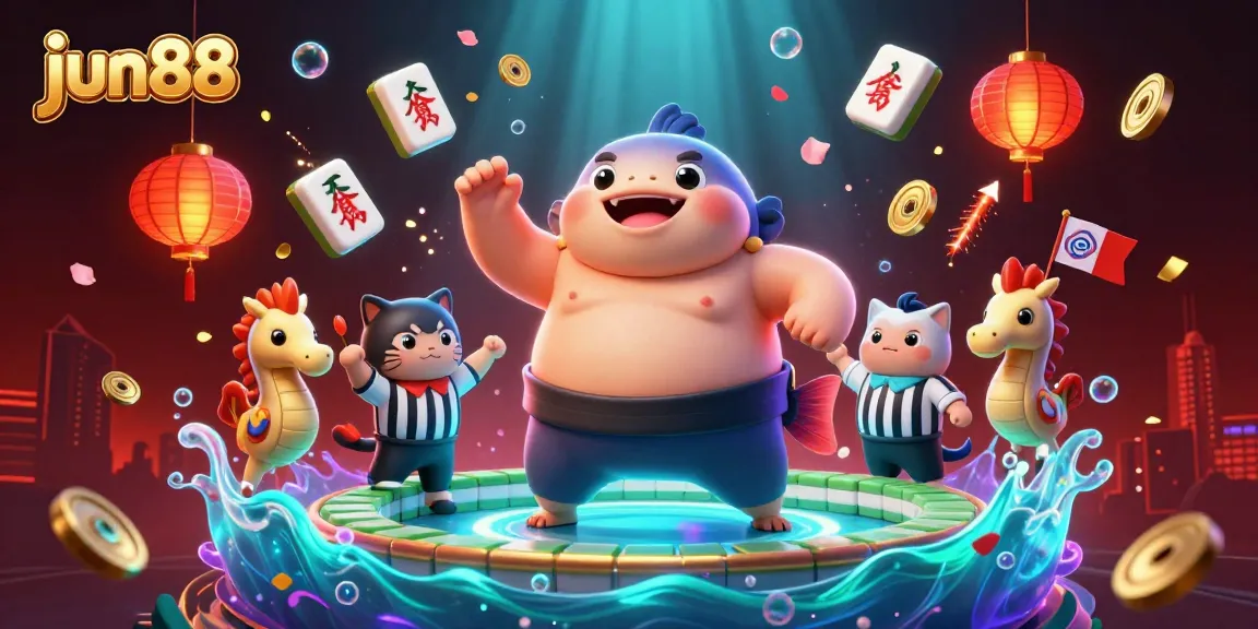 Experience thrilling gameplay at jun88 with vibrant characters and exciting game elements in this captivating illustration.