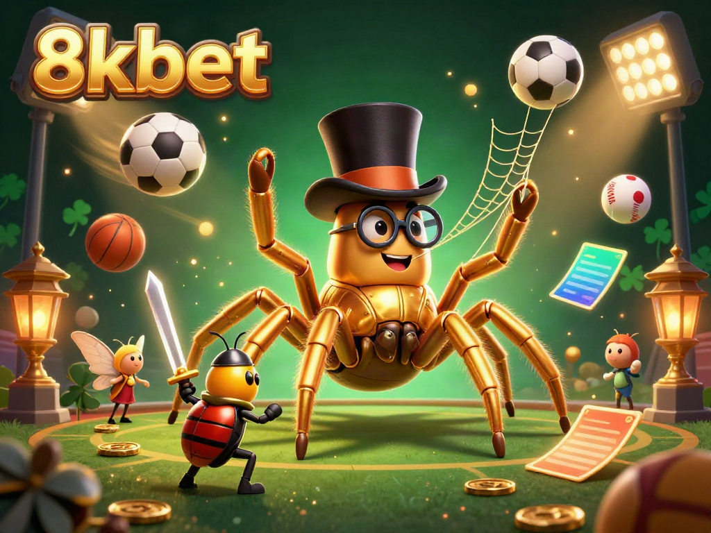 Engage with 8xbet's thrilling casino universe showcased in this rich 3D illustration featuring dynamic characters and vibrant elements.