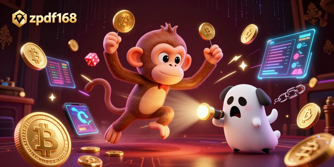 Engage in exciting casino action with zpdf168 as a mischievous poltergeist monkey juggles golden treasures.