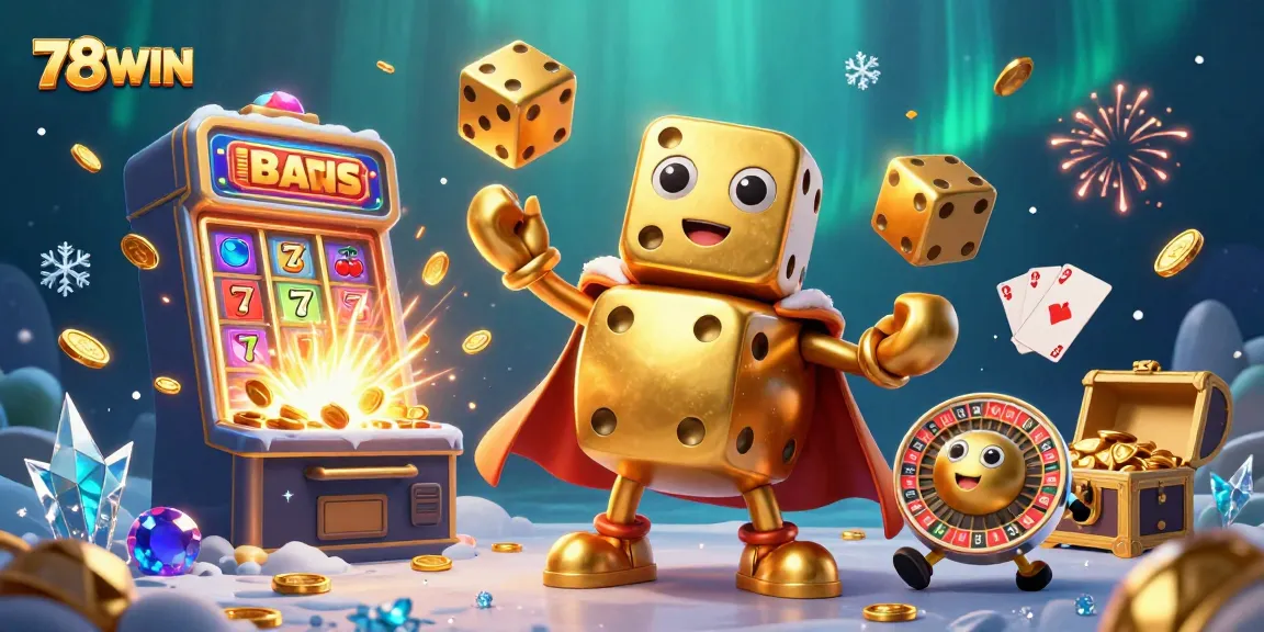 Experience thrilling wins with 78WIN, showcasing jackpot excitement amid vibrant casino elements.