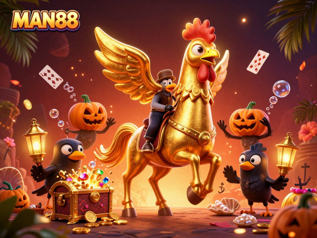 Engage with the electrifying MAN88 casino experience featuring vibrant characters and action-packed elements.
