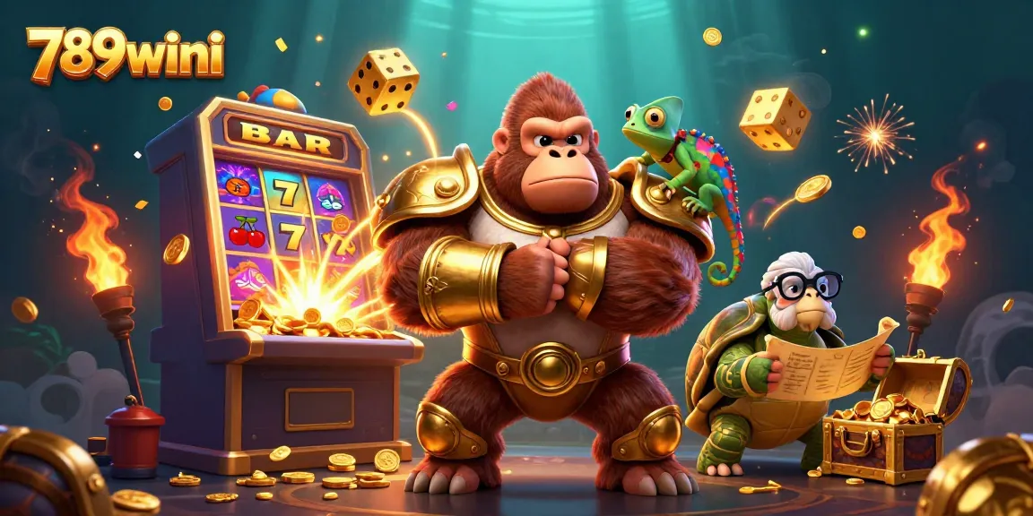 Experience excitement with 789winii as the gorilla king and his companions celebrate a jackpot.