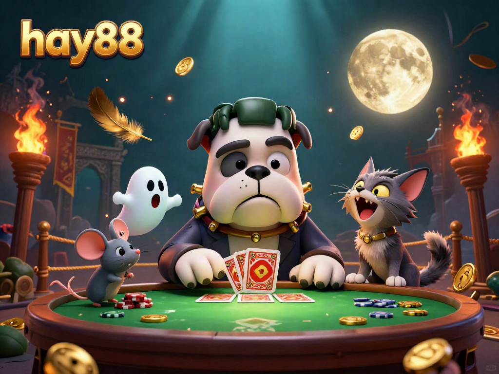 Experience the thrilling gaming adventure at hay88's casino with animated characters and dynamic action.