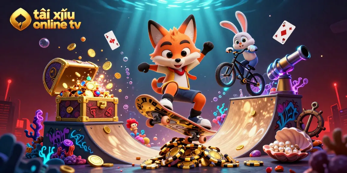 Engage in thrilling gameplay with tài xỉu online tv featuring vibrant casino elements and playful characters.