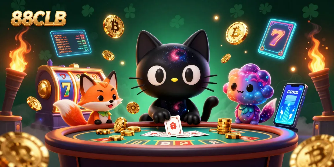 Experience thrilling gaming at 88CLB with vibrant casino elements and engaging characters.