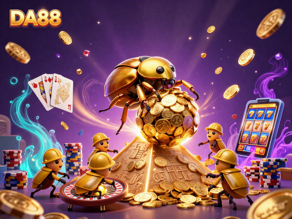 Join DA88 for an exhilarating casino experience with golden coins and dazzling game elements.