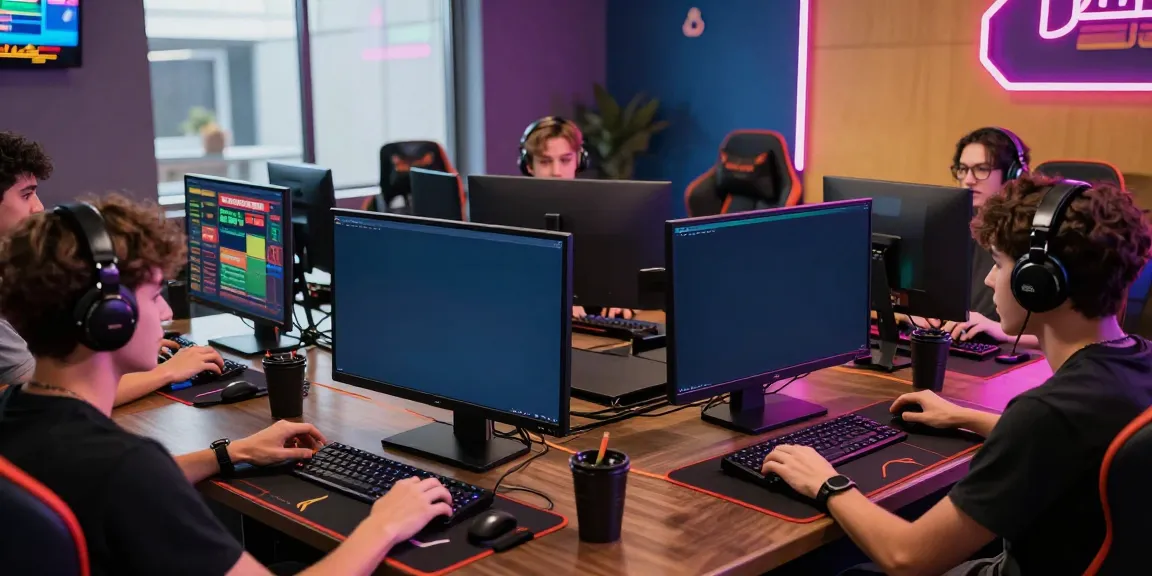 Online gaming atmosphere at RED88 with focused players engaged in sports betting and vibrant decor.