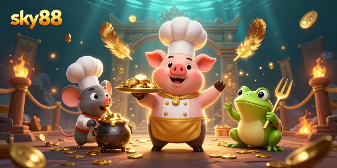 Sky88 promotes engaging casino gameplay with vibrant characters and dynamic elements.