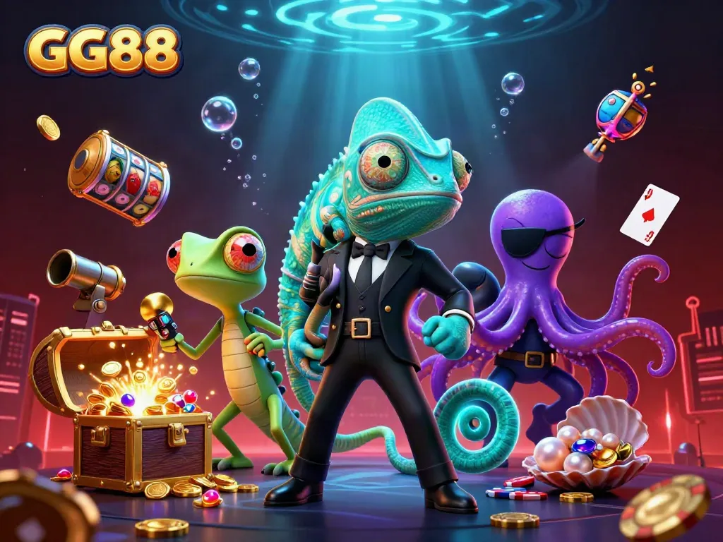 Experience thrilling excitement at GG88 casino with vibrant characters and dynamic gaming elements.