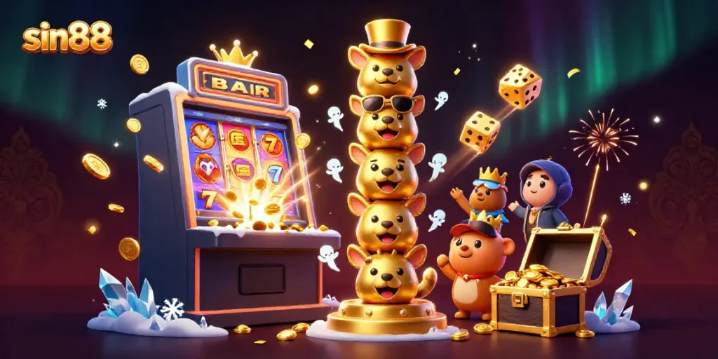 Experience the thrilling world of sin88 with vibrant casino action featuring dynamic characters and winning symbols.