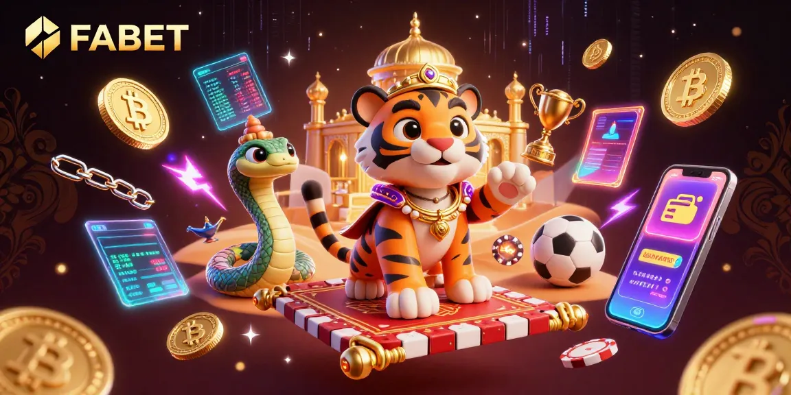 Place bets at FABET with an Arabian-themed tiger sultan and crypto elements, revealing thrilling gambling potential.