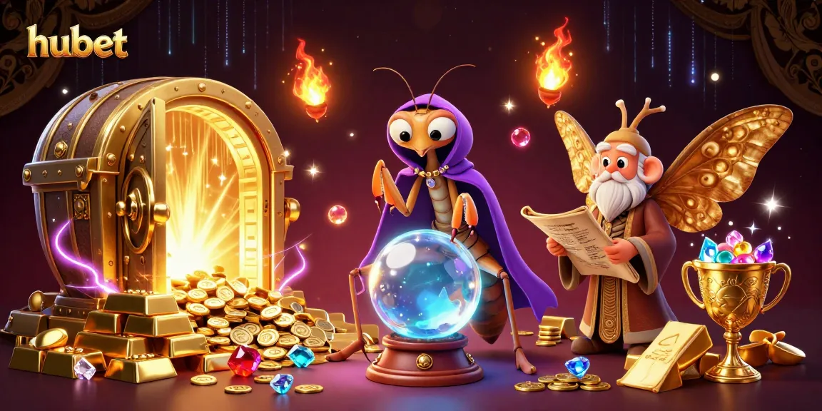 Experience the thrilling games at hubet with unique fortune teller characters and vibrant casino elements.