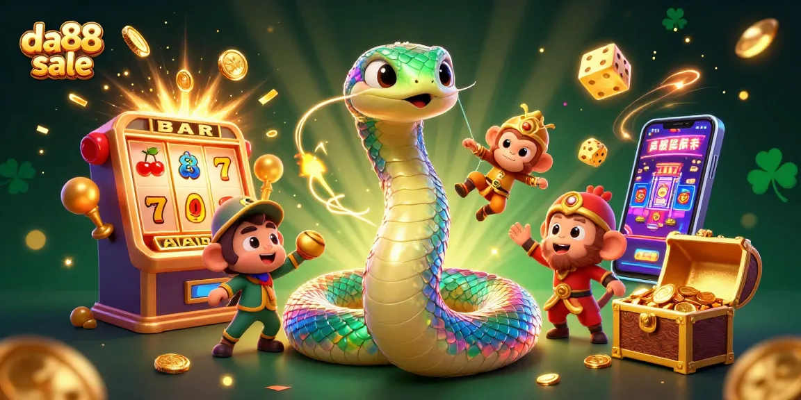 Experience thrilling excitement with da88 sale's vibrant gaming scene featuring colorful casino elements.