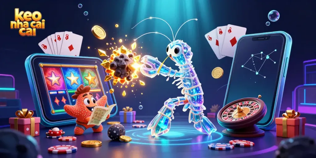 Experience the thrill of keo nha cai as a galactic samurai bursts through asteroids amid vibrant casino elements.