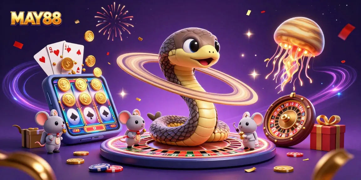Engage in cosmic betting action with MAY88's thrilling roulette and slot game experience
