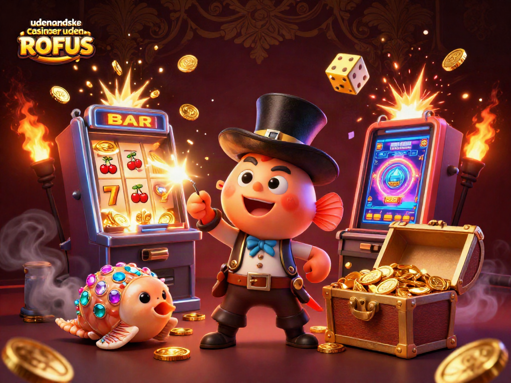 Engage with udenlandske casinoer uden ROFUS in this dynamic sea-themed casino illustration.