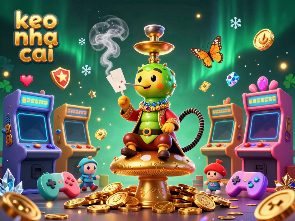 Experience keo nha cai with engaging 3D casino illustration featuring unique characters, slots, and arcade games.