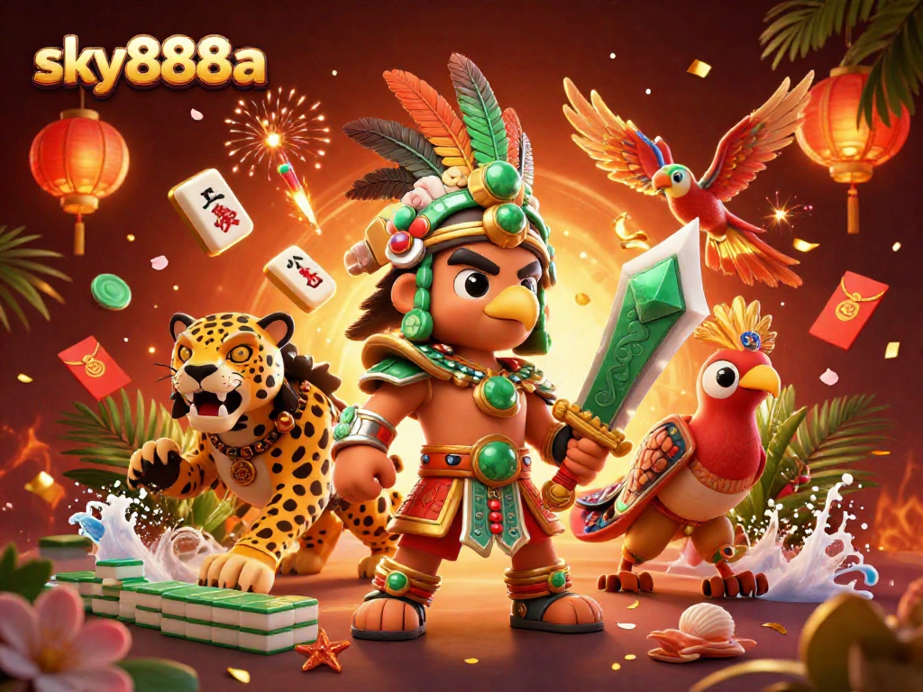 Engage in thrilling gameplay at sky888a with dynamic 3D casino elements and Aztec warriors.