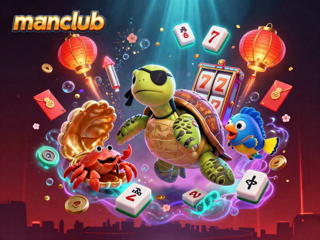 Experience the manclub casino adventure with a pirate turtle and treasure elements bursting with excitement.