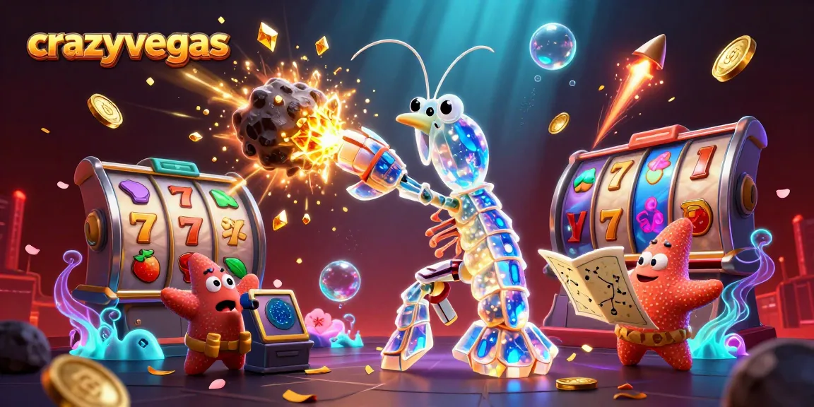 Experience thrilling wins with crazyvegas in an epic 3D scene of a mantis shrimp samurai and starfish navigator.