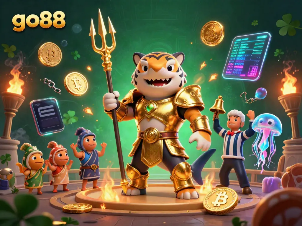 Engage in thrilling gameplay at go88 with underwater casino elements and vibrant crypto assets.