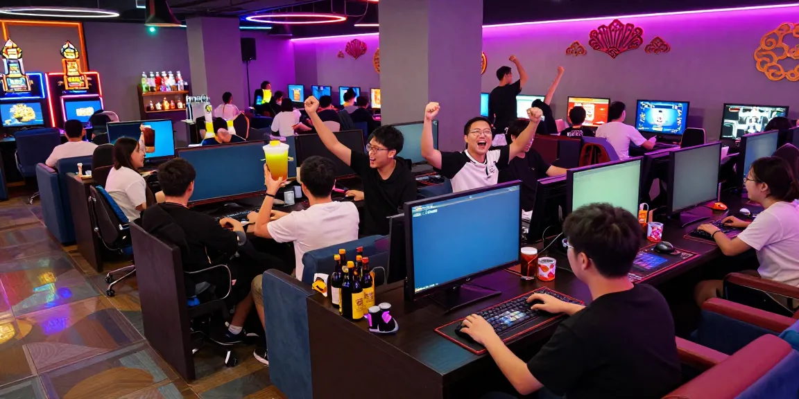 Vibrant gaming lounge showcasing HITCLUB atmosphere with players engaged in games.