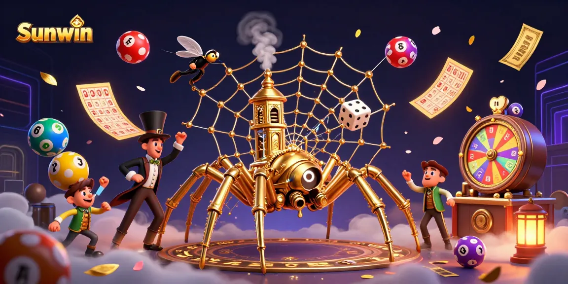 Sunwin players enjoying engaging 3D slot gameplay with vibrant gambling elements and a steampunk theme.