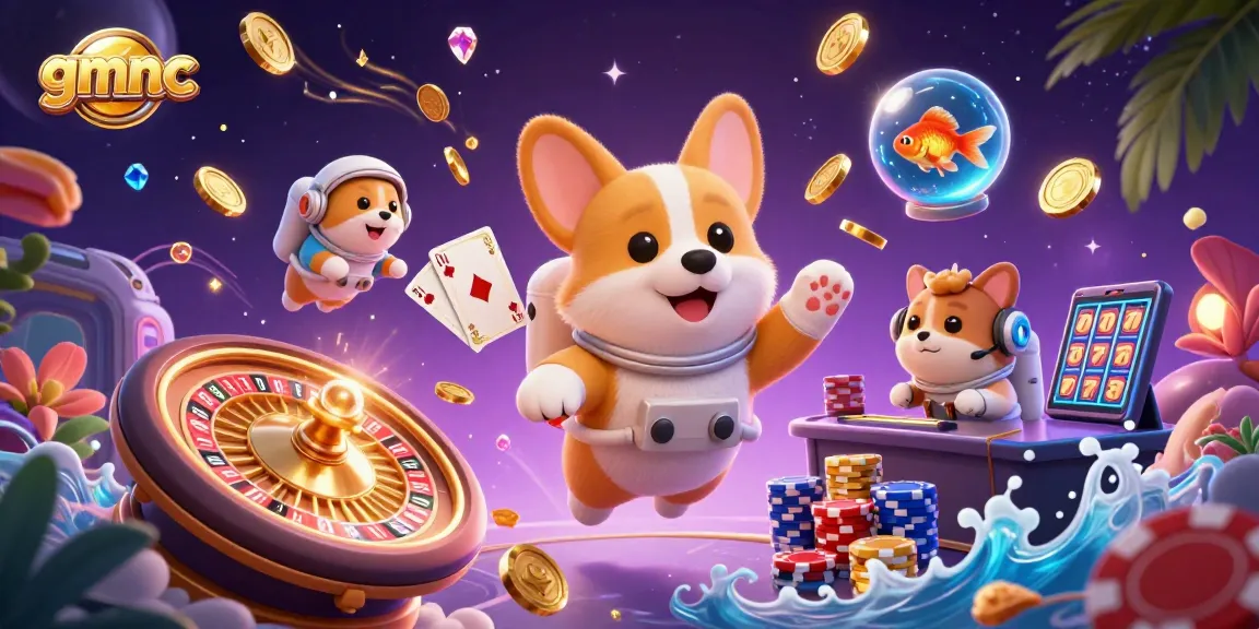 gmnc reveals a dynamic scene illuminating casino excitement with a playful astronaut corgi.