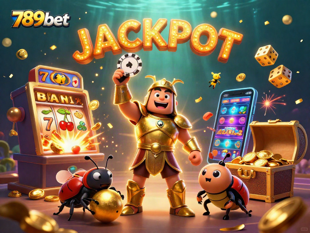 Experience thrilling moments with 789bet's lively 3D cartoon casino scene featuring a jackpot celebration.