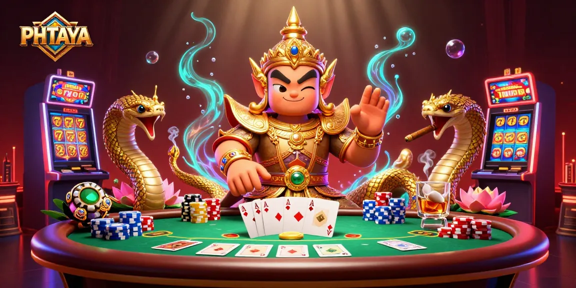 Experience the engaging world of PHTAYA casino with vibrant poker and slot elements.
