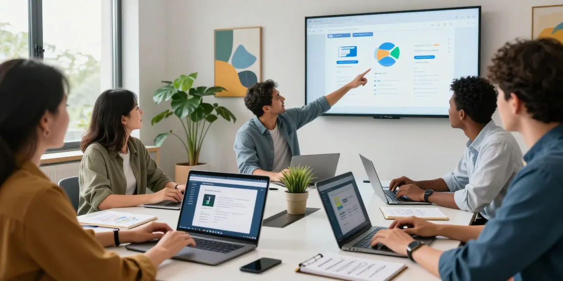 Download WPS Office showcased in a collaborative workspace with professionals engaged in teamwork.