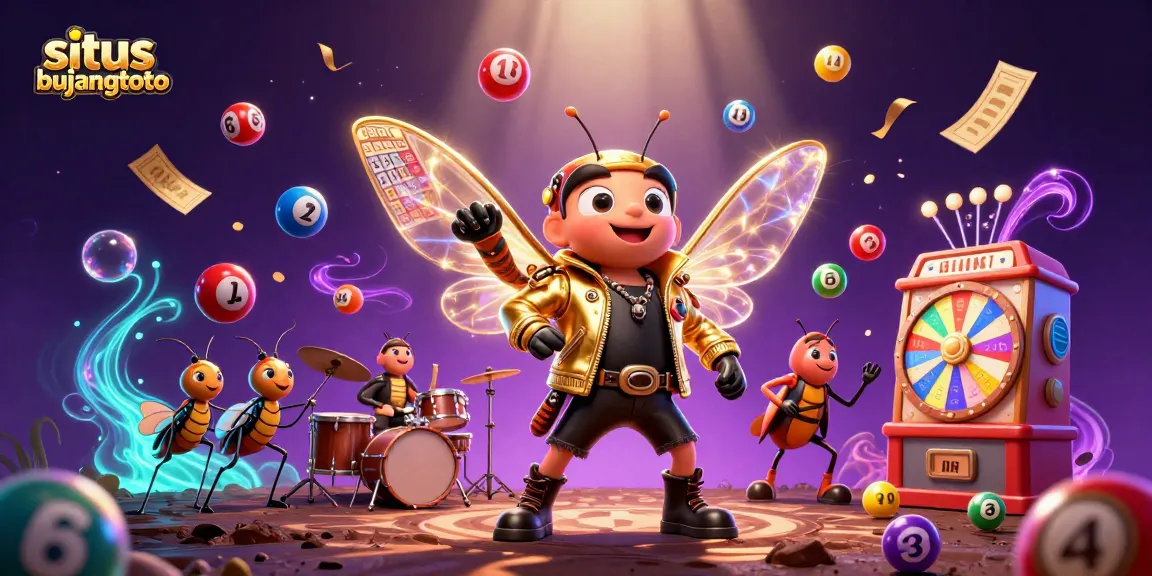 Join the situs bujangtoto excitement with colorful lottery elements and buzzing casino characters!