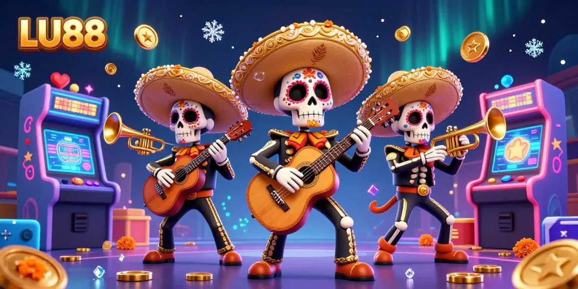 Join the fun at LU88 with a vibrant mariachi band and exciting arcade gaming elements.